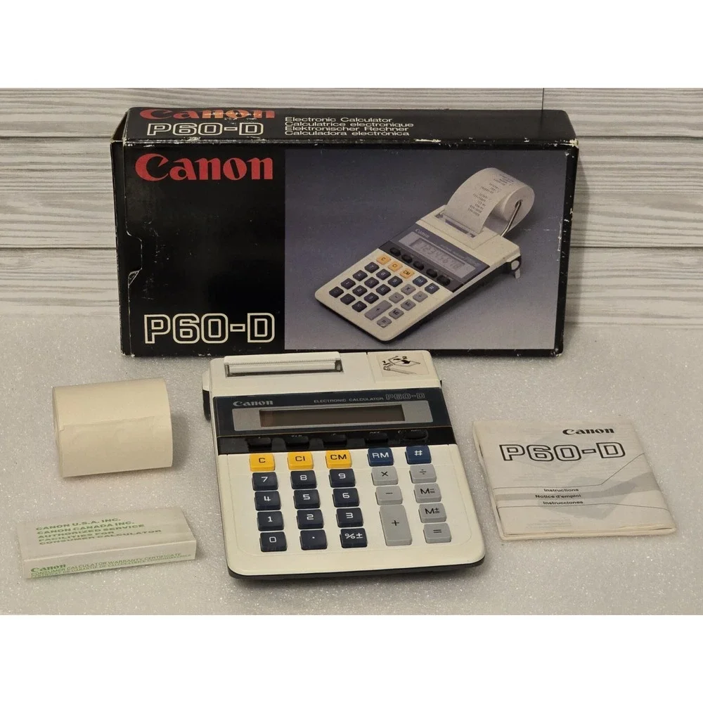 Canon‎ P60-D Vtg Electronic Calculator Adding Machine New Open Box Made in JAPAN